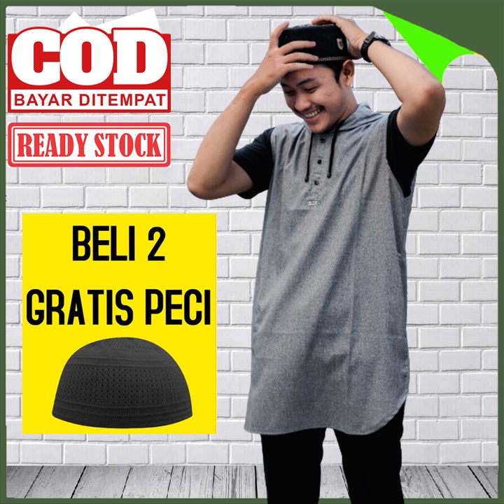Rompi Sholat Hoodie Premium Pria Rosal Kupluk Cowok Remaja Terbaru dengan Pocket