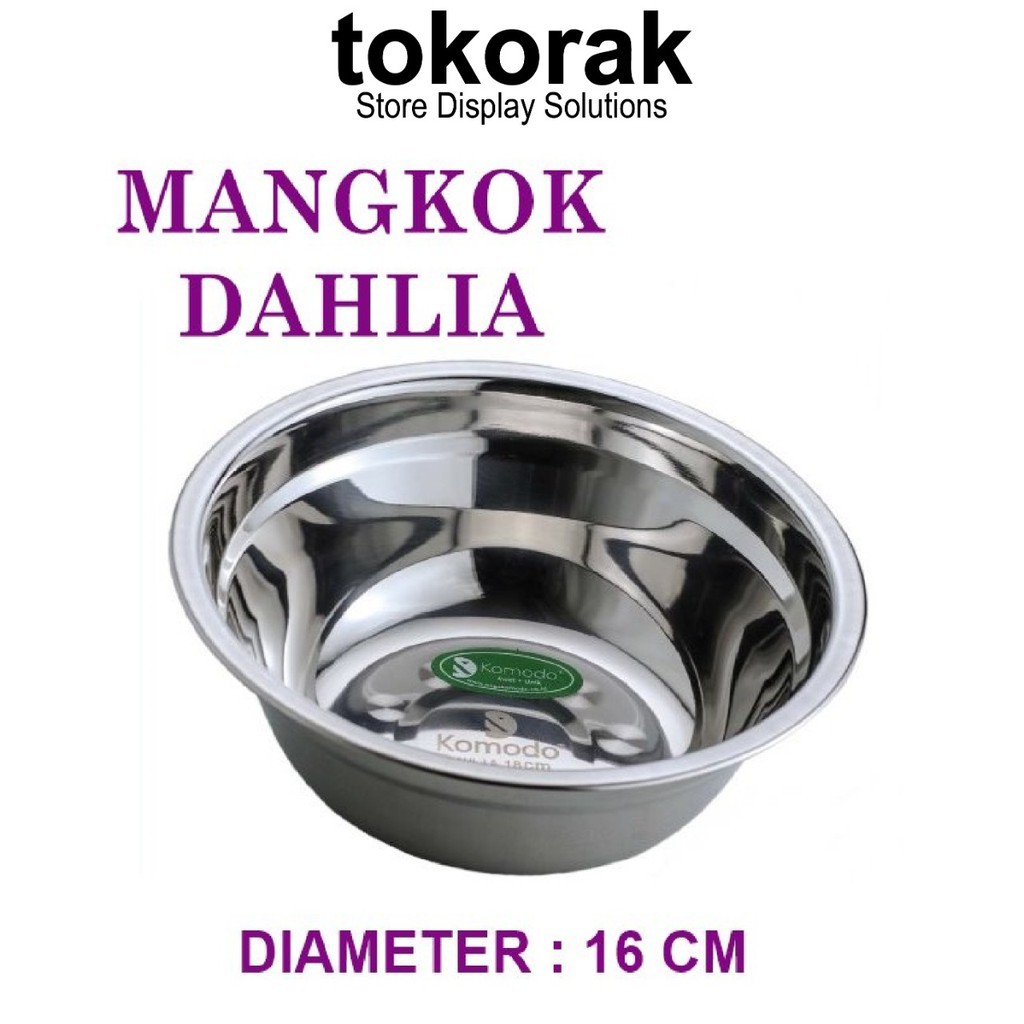 MANGKOK STAINLESS DAHLIA 16 CM KOMODO - BASKOM KOBOKAN - WADAH KUAH