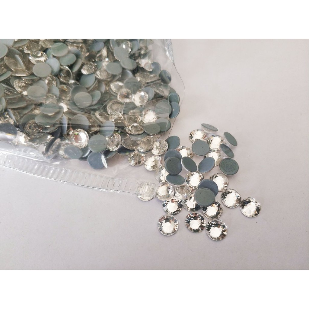 Hotfix / Rhinestone Kw1 Swarovski ss12, Putih, Putih AB 1 gross