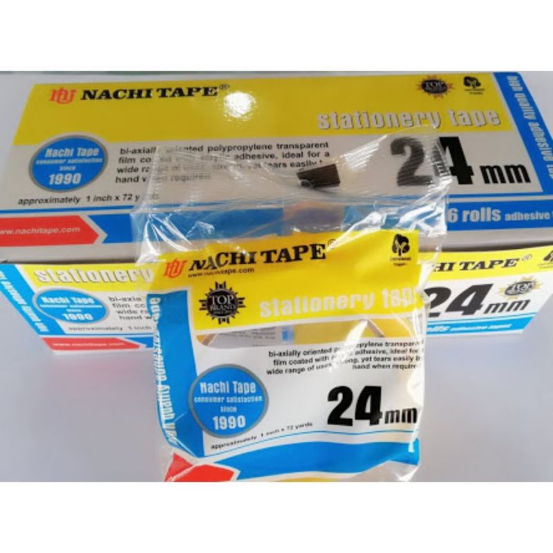 

NACHI TAPE cloth tape 24mm 1inch x 72yards isolatip bening sedang bening