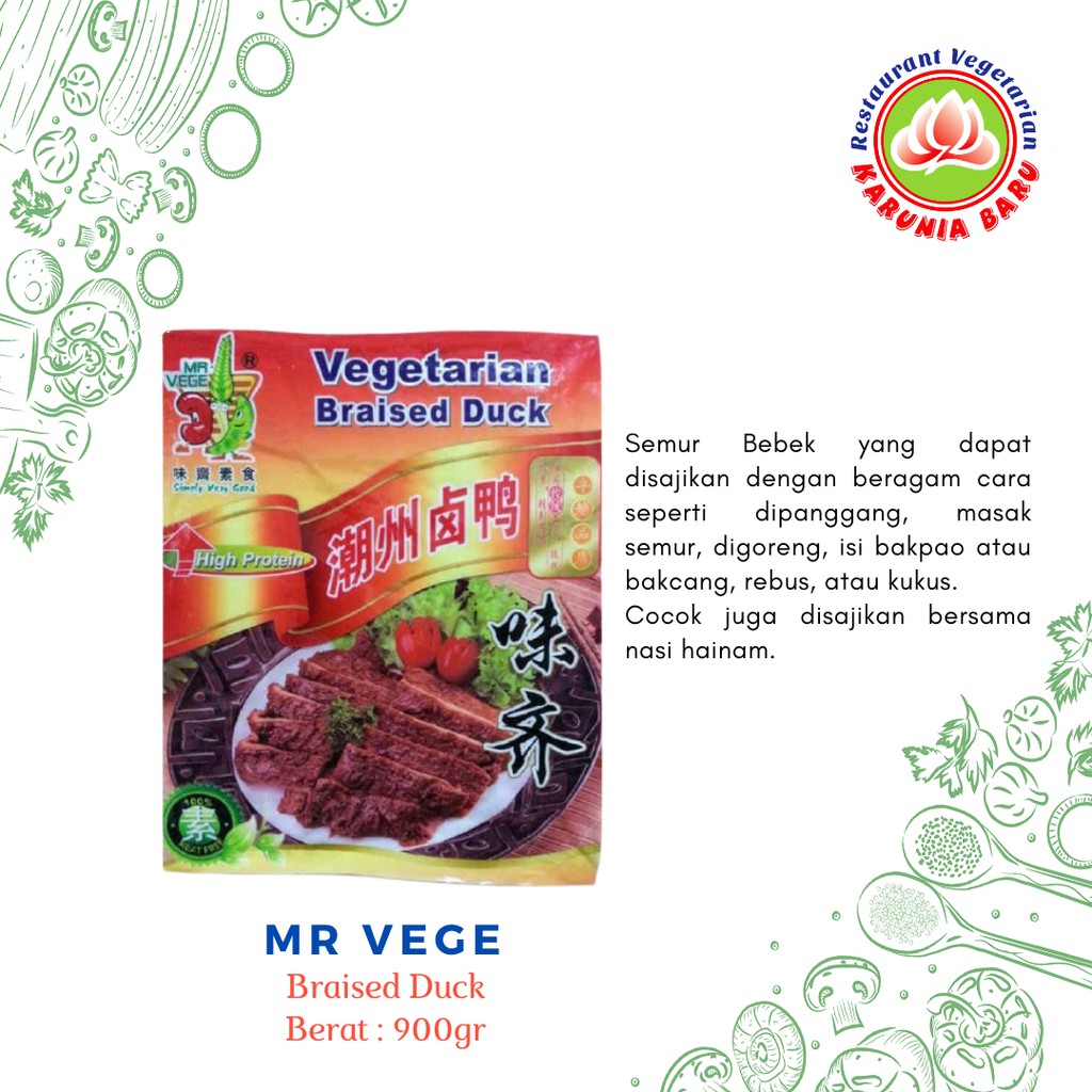 

MR VEGE Braised Duck/Bebek vegetarian 900gr