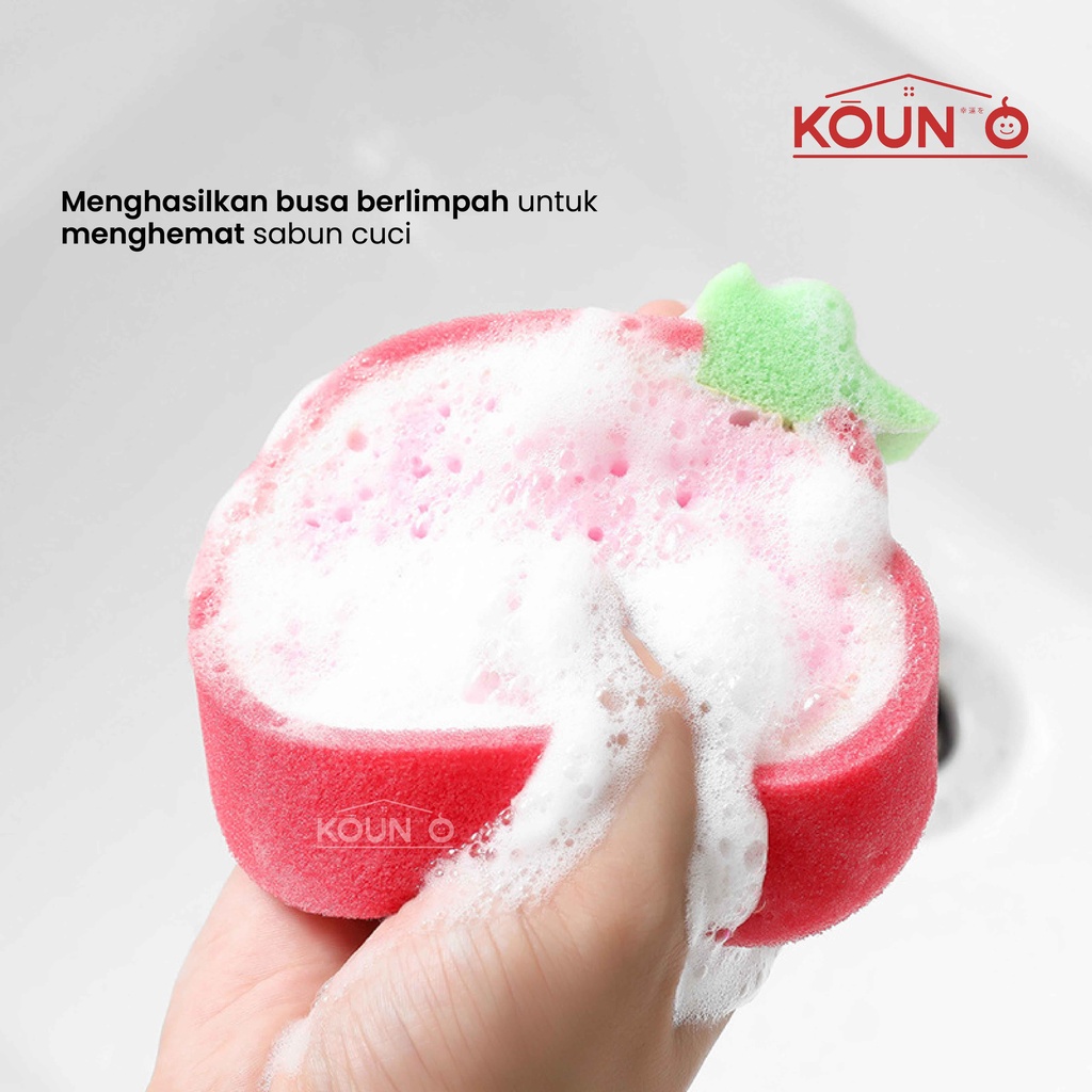 Spons Spon Sponge Spoon Cuci Piring Gelas Cangkir Perlatan Dapur Spon Mandi Buah Buahan Fruit Sponge