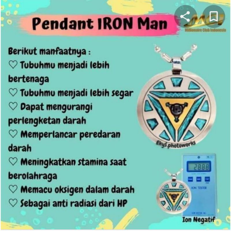 Kalung Pendant Iron Man Original MCI