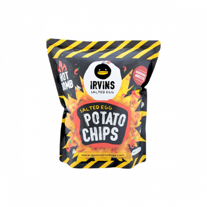 

#HANDCARRY Irvins Hot Bomb Salted Egg Potato Chips 230 gram (Big) - UFOHCR2582