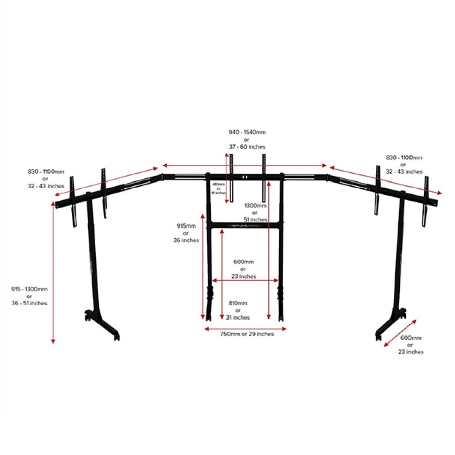 Next Level Racing Free Standing Triple Monitor - NLR-A010