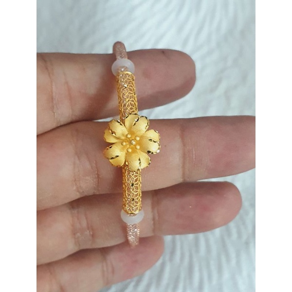 charm liontin gelang tali variasi pipa bunga emas 70% 700 70 % variasi