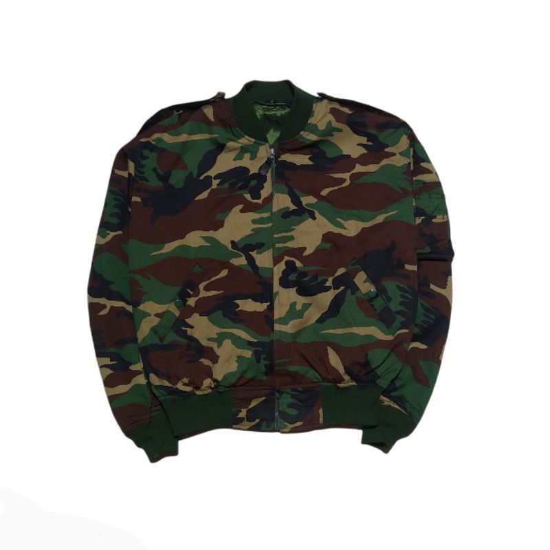 jaket bomber camo army military bekas second branded preloved