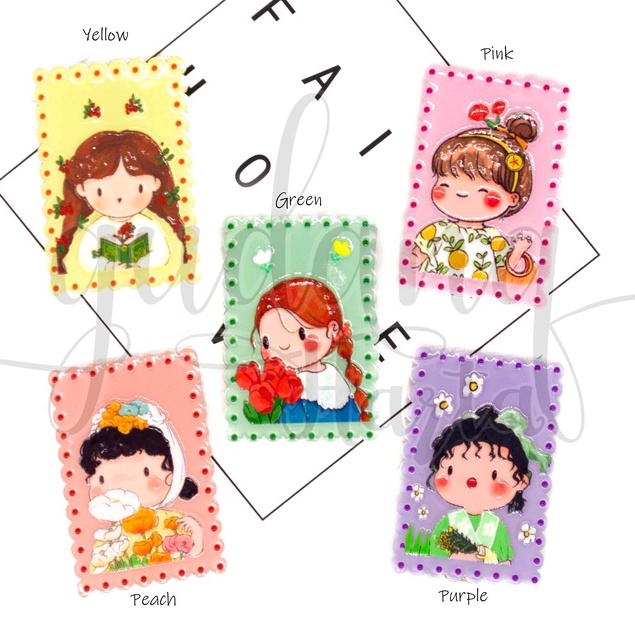 Jepit Rambut Anak Girls Stamp Hairclip Motif Pigura Unik GH 212057