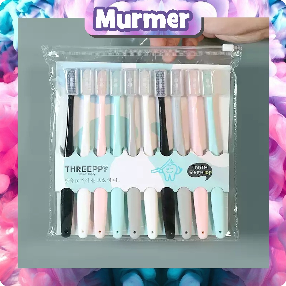 Murmerofficial Sikat Gigi Dewasa 1 SET 10 PCS Tavel Toothbrush Double Care Sensitive Soft-Sweet Bee Sikat Gigi Nano Tech Sikat Gigi Medium Import Murah R383