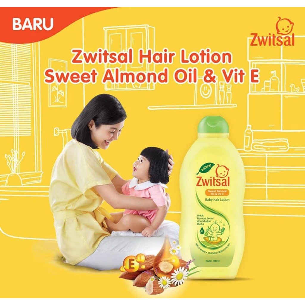 ZWITSAL Baby Hair Lotion Sweet Almond Oil &amp; Vit E 100ml