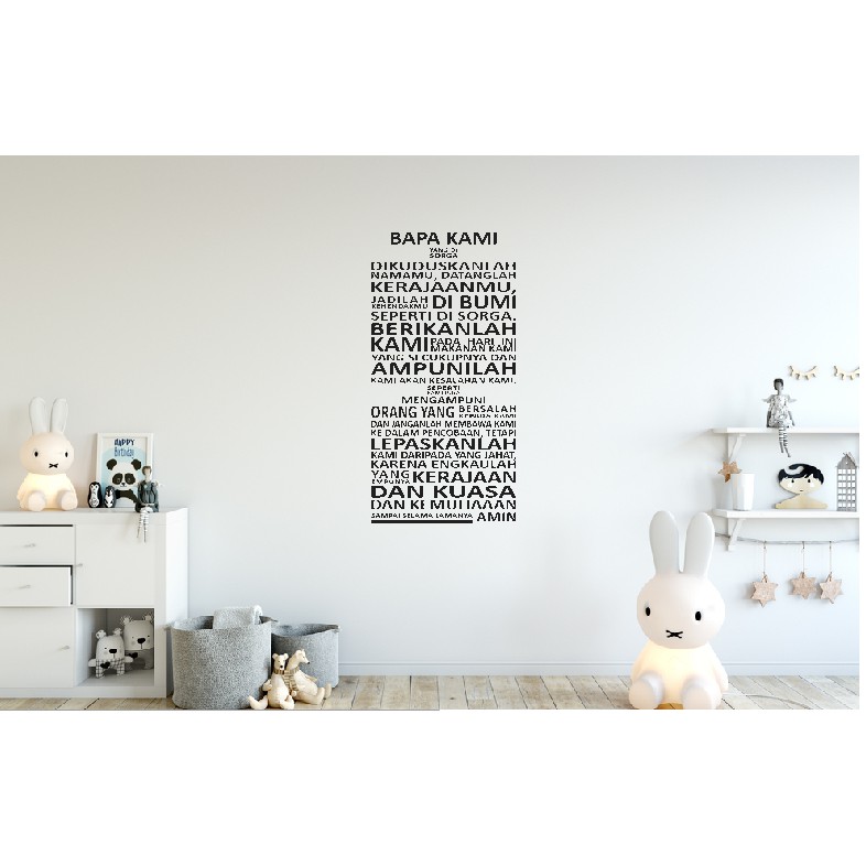 Wallstiker Doa Bapa Kami Bahasa Indonesia Katolik Kristen Pajangan Dinding Dekorasi Rumah Gereja