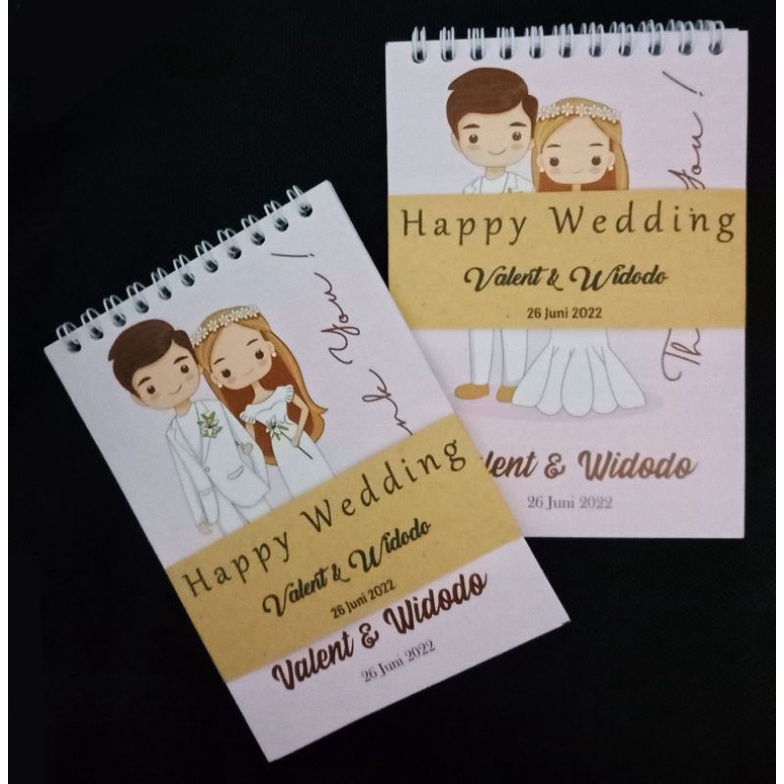 

Souvenir Pernikahan Ulang Tahun Notebook buku catatan bloknote custom spiral A6