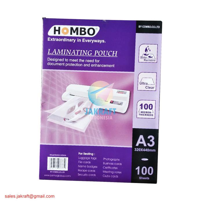 

Plastik Film Laminating Glossy A3 100 Micron Anti Air Seperti Joyko .