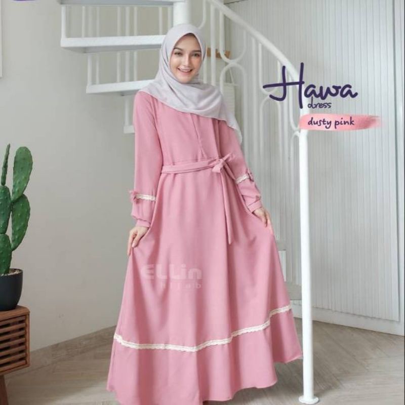 Hawa dress fashion muslik wanita