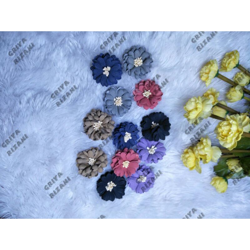 aplikasi bunga suede krisan