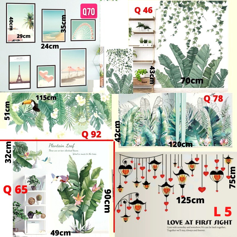 WALLSTICKER WALL STICKER STIKER DINDING MINIMALIS DAUN PISANG D1 POHON KAKTUS WALSTICKER PINTU JENDELA KACA TEMBOK WALLPAPER PAPER WALLPEPER KAMAR MANDI WALLSTIKER DEKORASI RUMAH RUANG TIDUR KERAMIK DAPUR WALSTIKER RUMPUT PAGAR POT MONSTERA MONTERA HIJAU