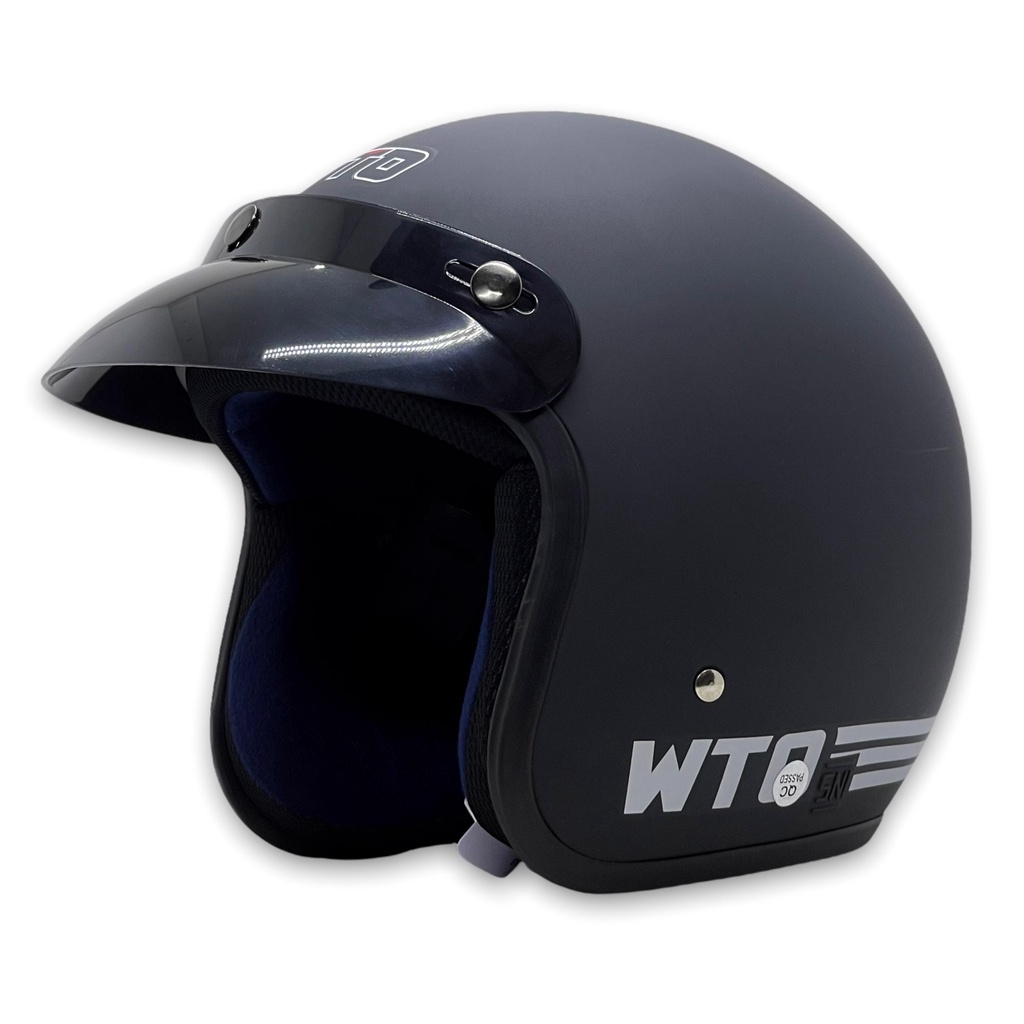 [Helm Dewasa] WTO Helmet Retro Pet - CLS1 - Hitam Doff