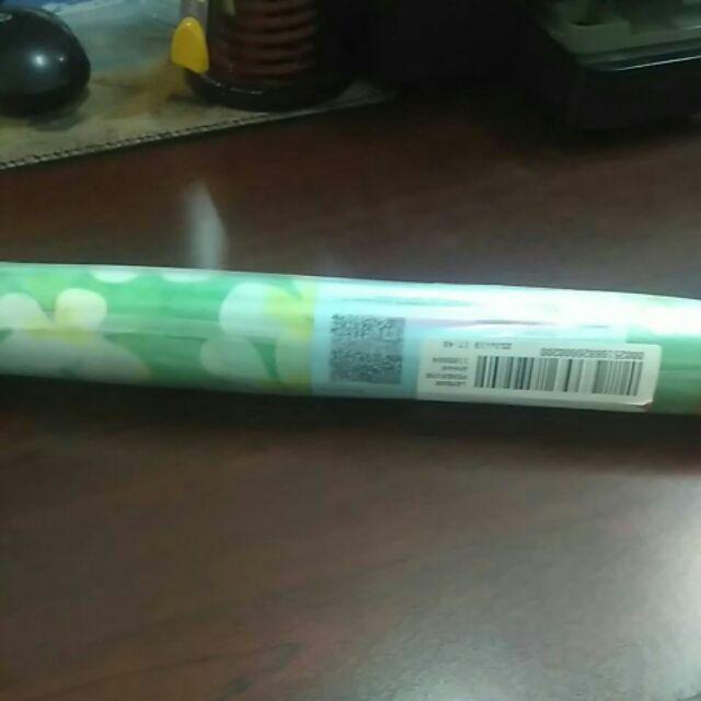 Kc014 Green N White Flower Sandblast Sticker Kaca  45cm X 5m