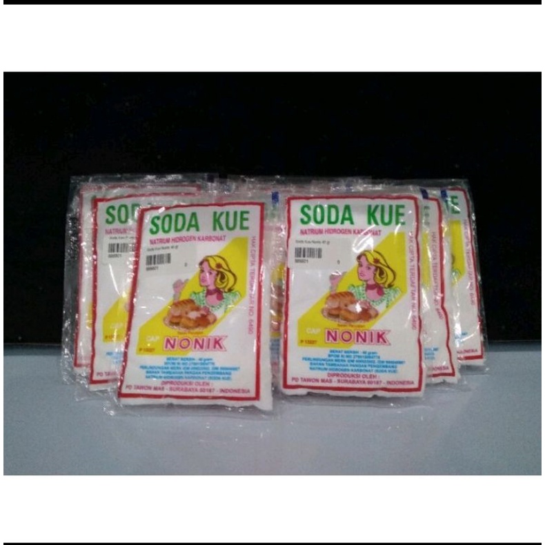 

Soda Kue Cap Nonik 40 gram per sachet, natrium hidrogen karbonat