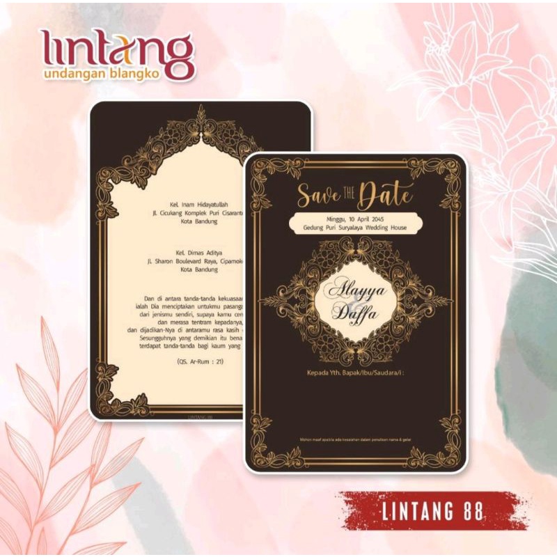 blangko kartu undangan pernikahan Lintang 88