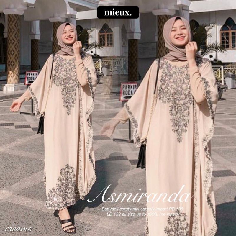 Asmiranda Kaftan  Mieux Payet_payet Cantik Mewah Elegan Original Mieux