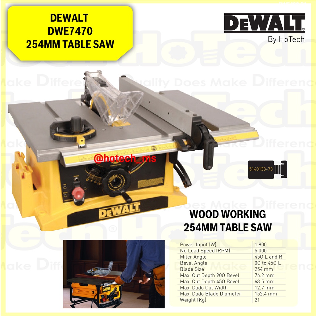 DEWALT | DWE7470 | 254MM TABLE SAW | GERGAJI PORTABLE