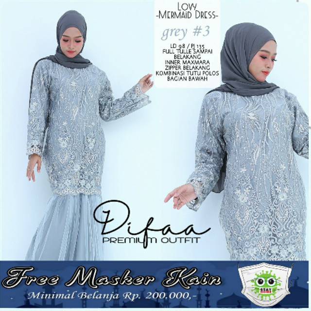 PROMO LEBARAN - (REALPICT) LOV MERMAID DRESS | GAMIS DUYUNG FULL BRokat