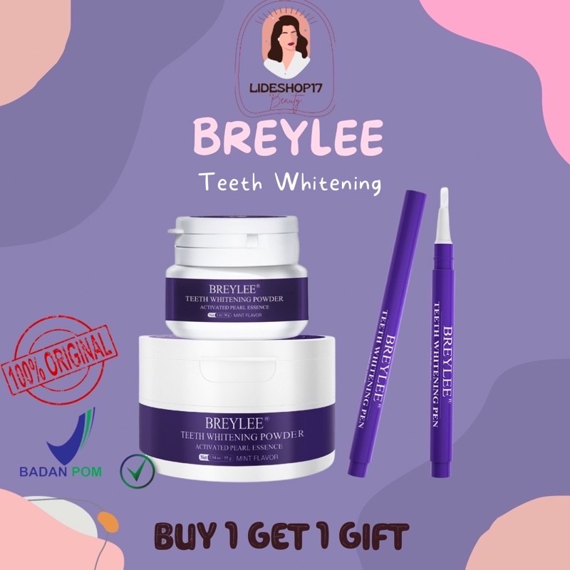 [BPOM] BREYLEE Teeth Whitening Powder odol Pemutih Gigi Dan Karang Gigi Pen Pembersih Karang Gigi Memutihkan Gigi Perawatan Diri Removes Plaque Stains Oral Hygiene Bleaching Dental Tool