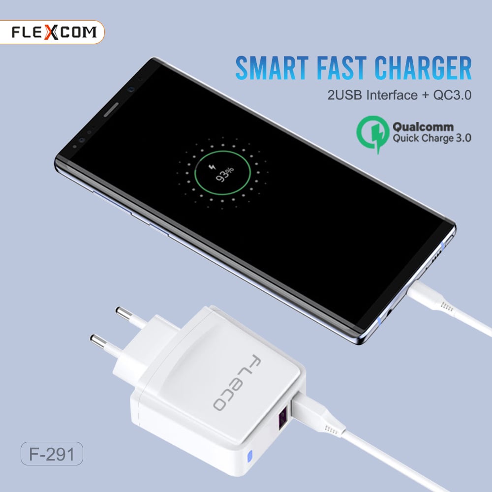 Charger Fast Charging Dual Port Quick Charge Adaptor 3.0 Max 28w F-291 FLECO