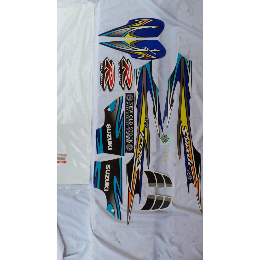 STRIPING STICKER SUZUKI SMASH BIRU HITAM 2004 ORIGINAL SGP
