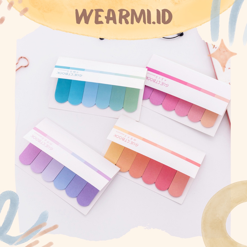 

120 lembar Sticky Notes Pack Macaroon Colorfull Round Scrapbook Jurnal Bujo DIY Wearmi