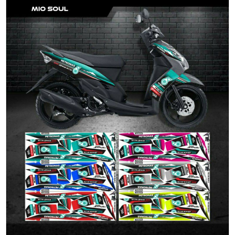 Stiker striping motor MIO SOUL / Striping variasi MIO SOUL motif Petronas