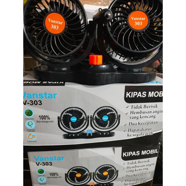 Kipas Mobil Ganda 12V Double Blower Fan Car Vanstar V-303