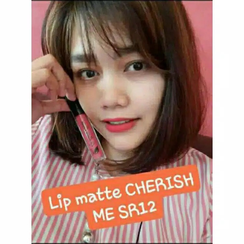 LIP CREAM MATTE CHERISH ME SR12 / WARNA LEBIH TAHAN LAMA LEMBUT DAN MENCERAHKAN BIBIR