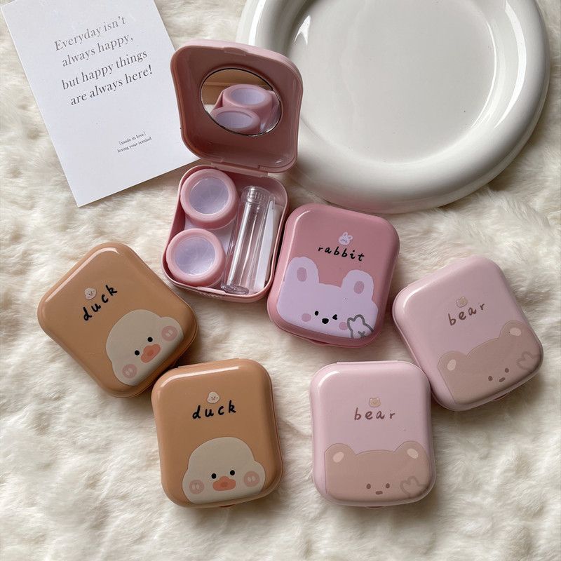 Tempat softlens mini lengkap duck bear rabbit