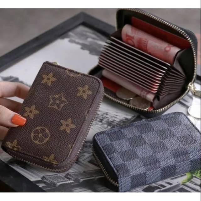 Dompet Kartu LV Resleting Dompet Mini Wanita Korea Import Dompet Kartu Fashion Lucu