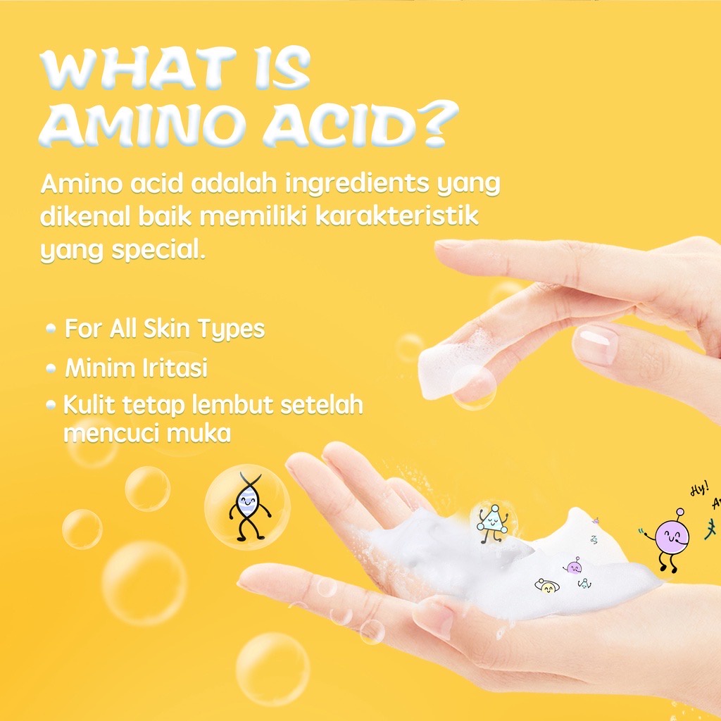 YOU Hy! Amino Series Indonesia / Glo-Win Brightening AC-Ttack Anti Acne Wow-Tery Hydrating Contr-Oil Oil Control Bye-Byeteria Anti Bacterial Low pH / Skincare Face Care Facial Wash Cleanser Cleansing Mousse / Pembersih Wajah Sabun Cuci Muka / Y.O.U Paket