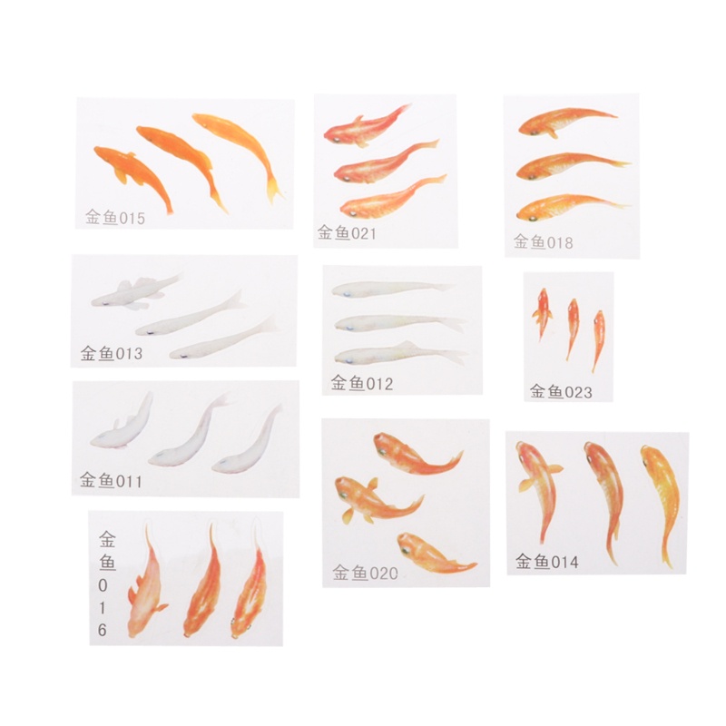 SIY  10Pc 3D Real Goldfish Clear Film Sticker For Resin DIY Painting Jewelry Making