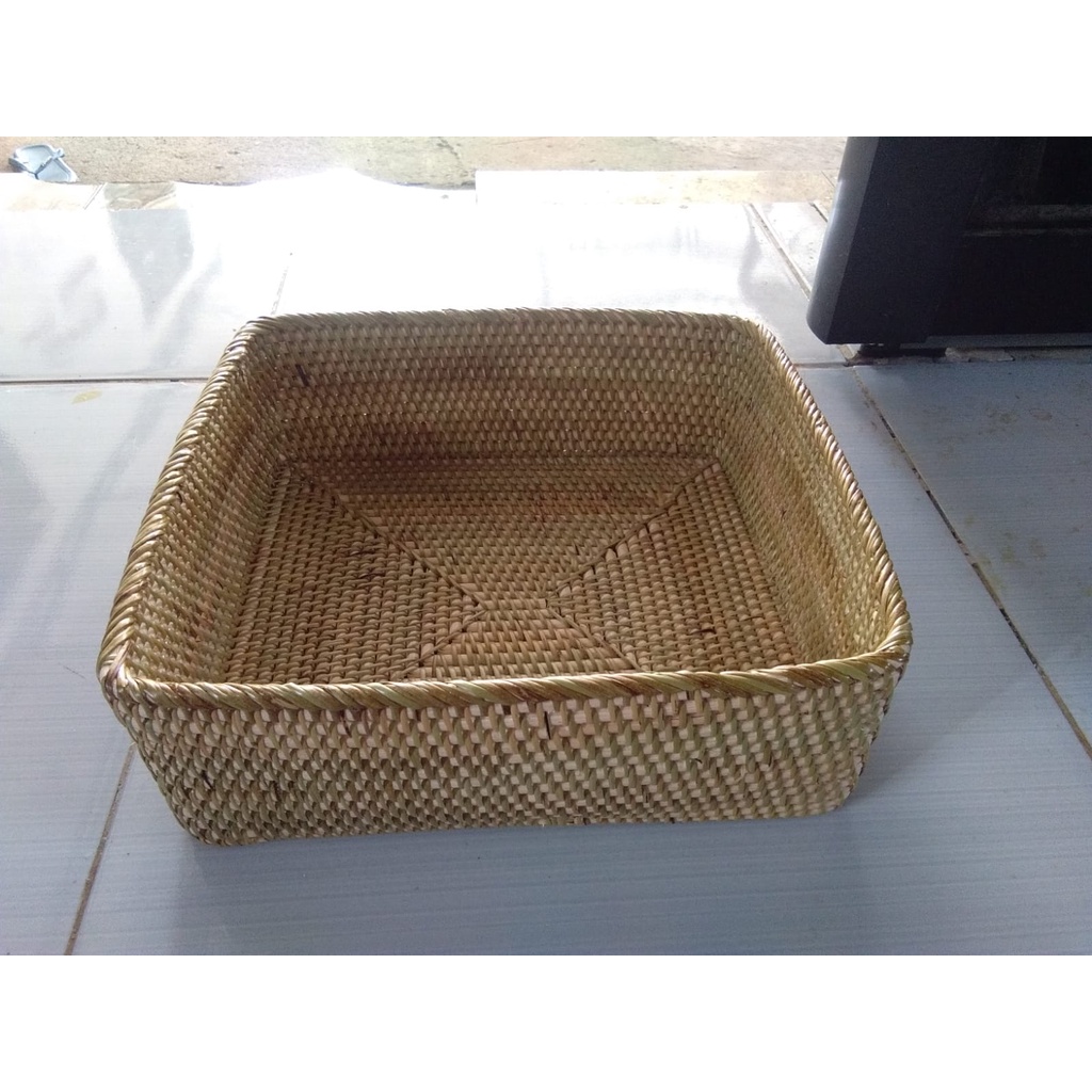 Nampan Rotan Keta Kotak - Nampan Saji Rotan