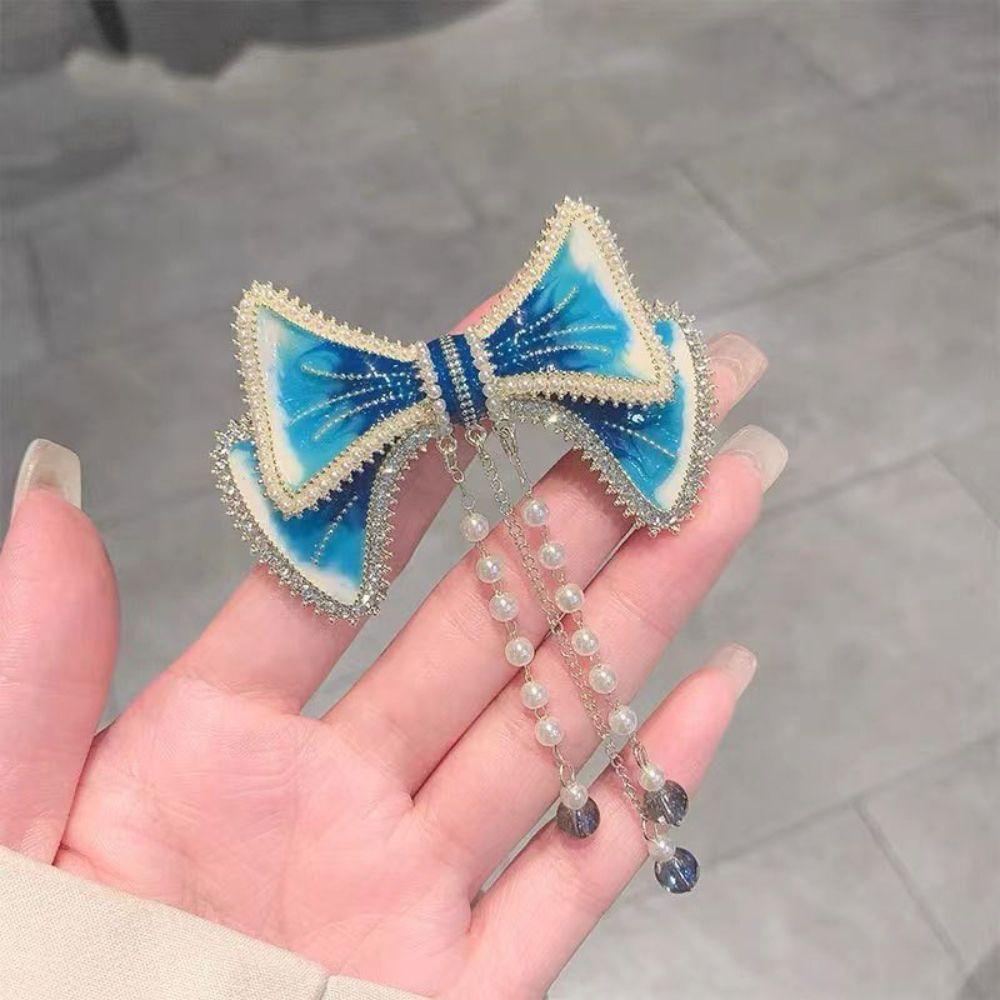 Needway  Korean Style Hair Clip Blue Fashion Back Head Aksesoris Rambut Hiasan Kepala Alat Styling Rambut Klip Musim Semi