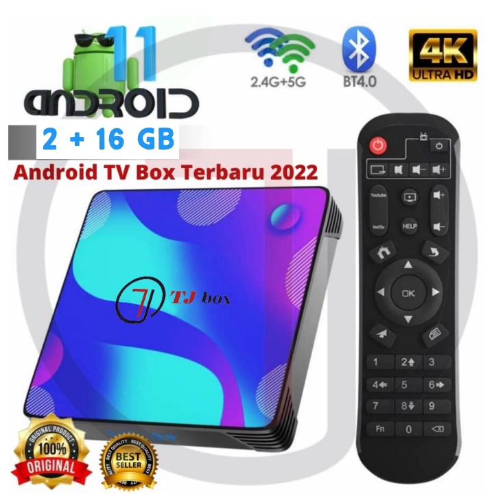 TJBOX X88 Pro 10 Android Tv Box RAM 2GB ROM 16GB RK3318 VERSI Android 11 ORIGINAL