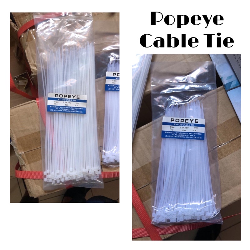 

POPEYE Nylon Kable Ties (Cable Tie) 2.5x150 / 2.5x200 (Isi 100 pcs)