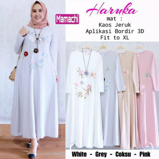 Haruka Maxy, maxi dress, dress muslim, dress lebaran, gamis, baju muslim, maxy dress, gamis modis