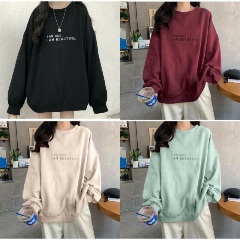 SWEATER OBLONG I AM BAD BEAUTIFUL CREWNECK