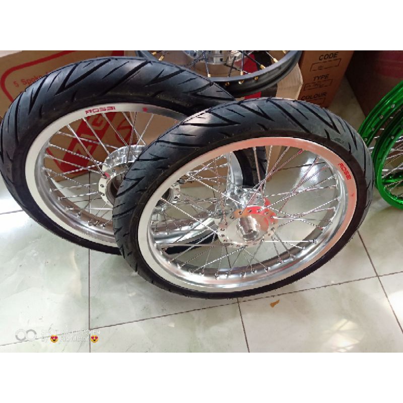 velg jari jari Vixion old tapak lebar 215/185x17 plus ban