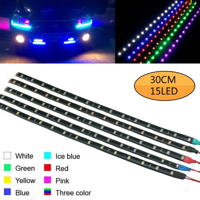 Led DRL Alis 30Cm 45Cm 60Cm Waterproof SMD CUMI Lampu Kolong Dashboard Mobil Serbaguna