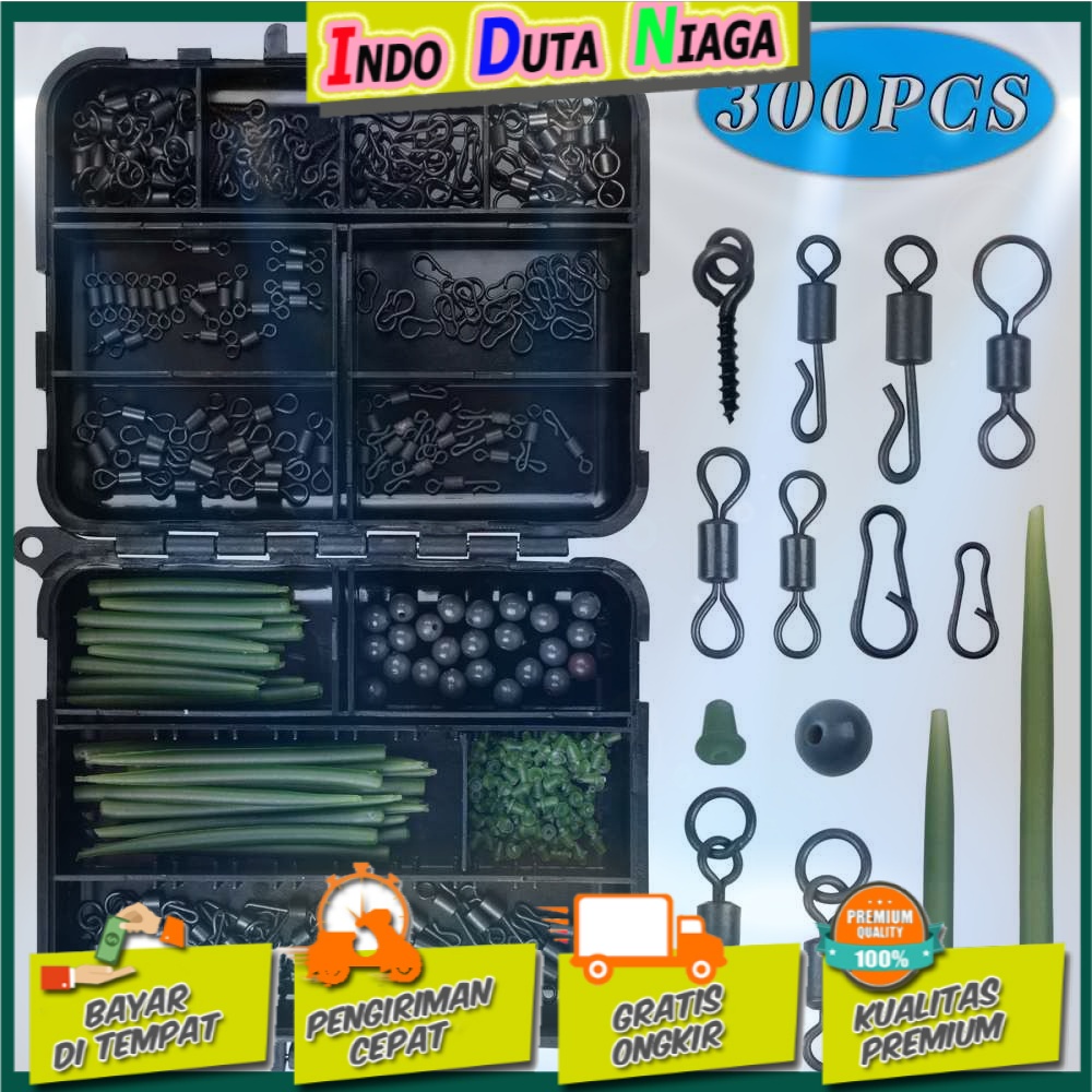 Shaddock Konektor Umpan Kail Pancing Set Carp Tackle Kit 300PCS JYJ06