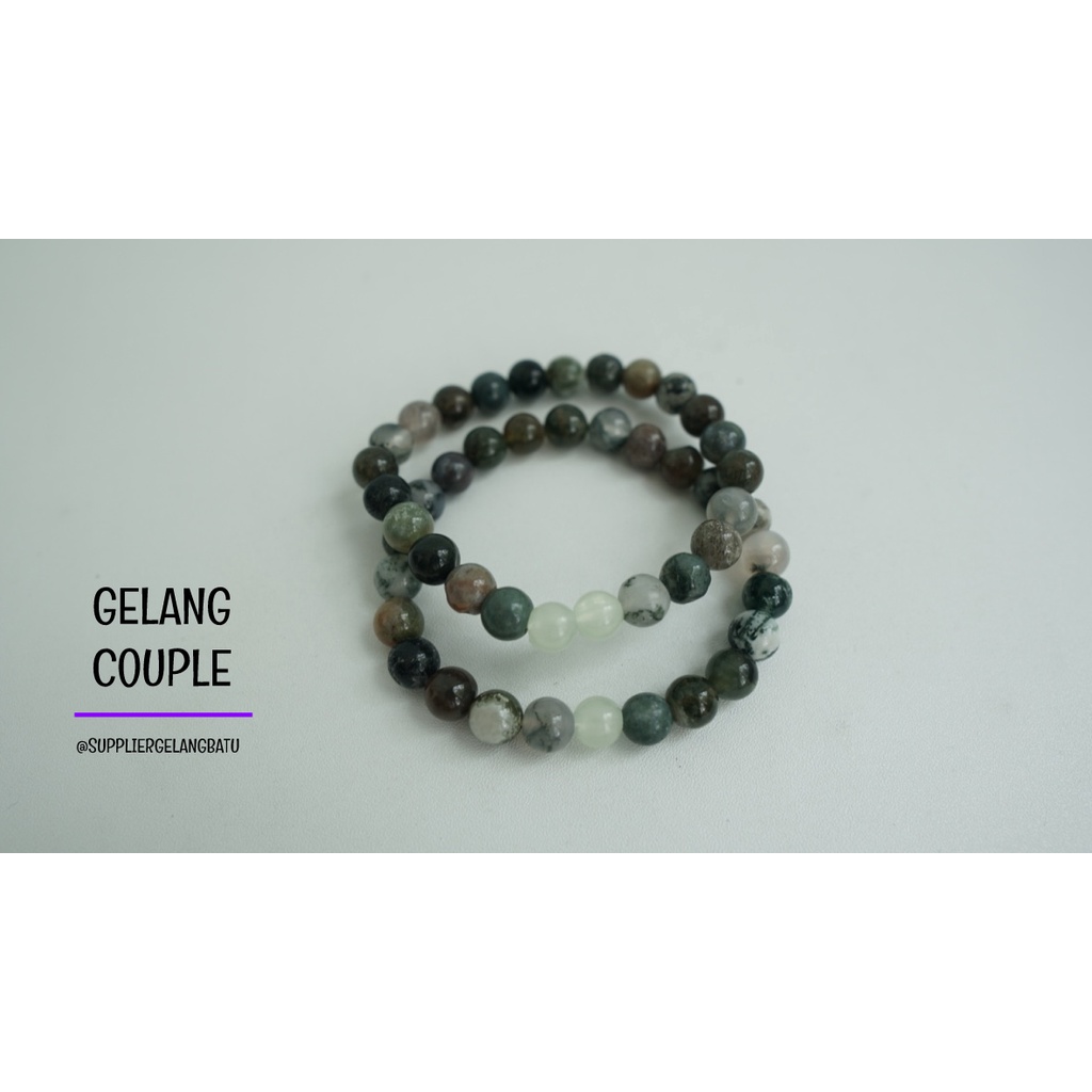 gelang batu FOSFOR INDIAN AGATE pasangan distance bracelet couple akik