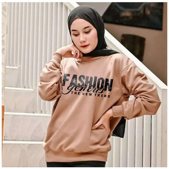 Kaos Lengan Panjang FASHION GENIUS / Kaos Sweatshirt / Atasan Wanita / Atasan Wanita Lengan Panjang