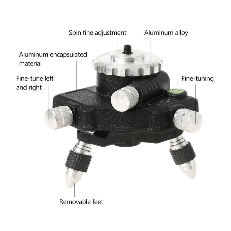 360° Bracket Dudukan Laser Level 3d 12 Line Rotary Base Tripod Adapter Ukuran 1/4 Inch Untuk Laser Level